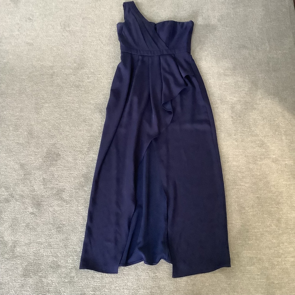 BCBGMaxAzria Kristine One-Shoulder Pacific Blue Gown Sz. 10